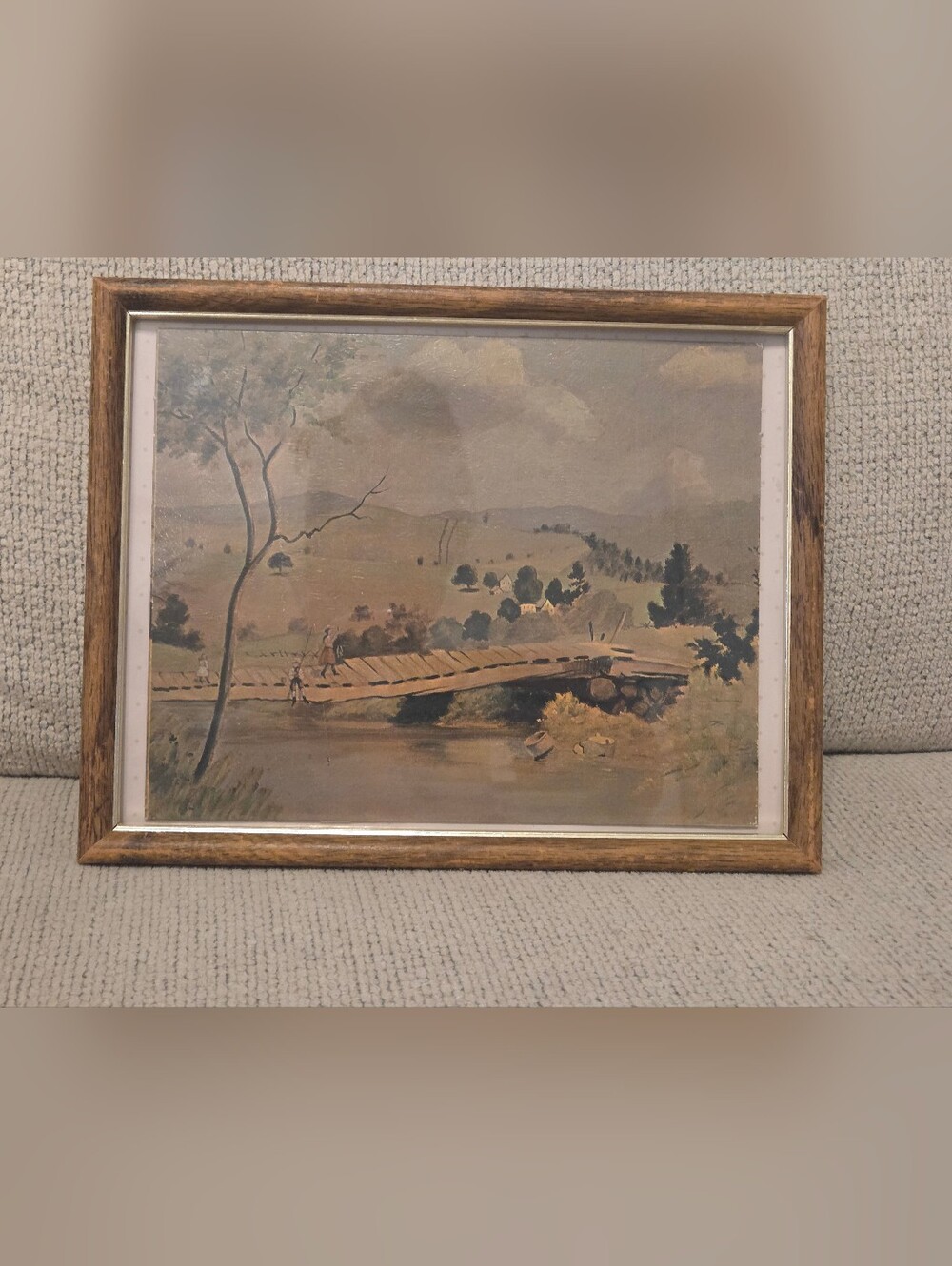 Vintage Brown and Beige Landscape Picture Frame